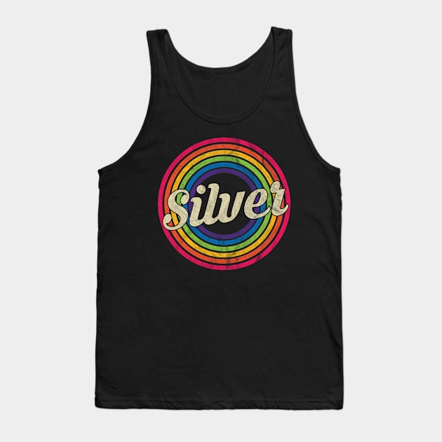 Silver - Retro Rainbow Faded-Style Tank Top by MaydenArt